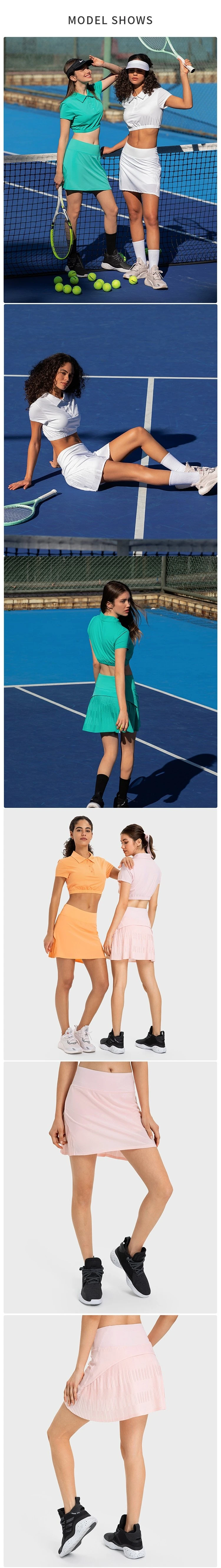 Dk331 New Water-Cooled, Quick-Drying and Elegant Pleated Tennis Skirt with Built-in Side Pocket Anti-Light Yoga Shorts for Women